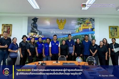 "พช.พระแสง ร่วมนำเสนอผลงานชุมชนและผู้นำชุมชนต้นแบบสู่เวทีคัดสรรกิจกรรมพัฒนาชุมชนดีเด่นจังหวัดสุราษฎร์ธานี”